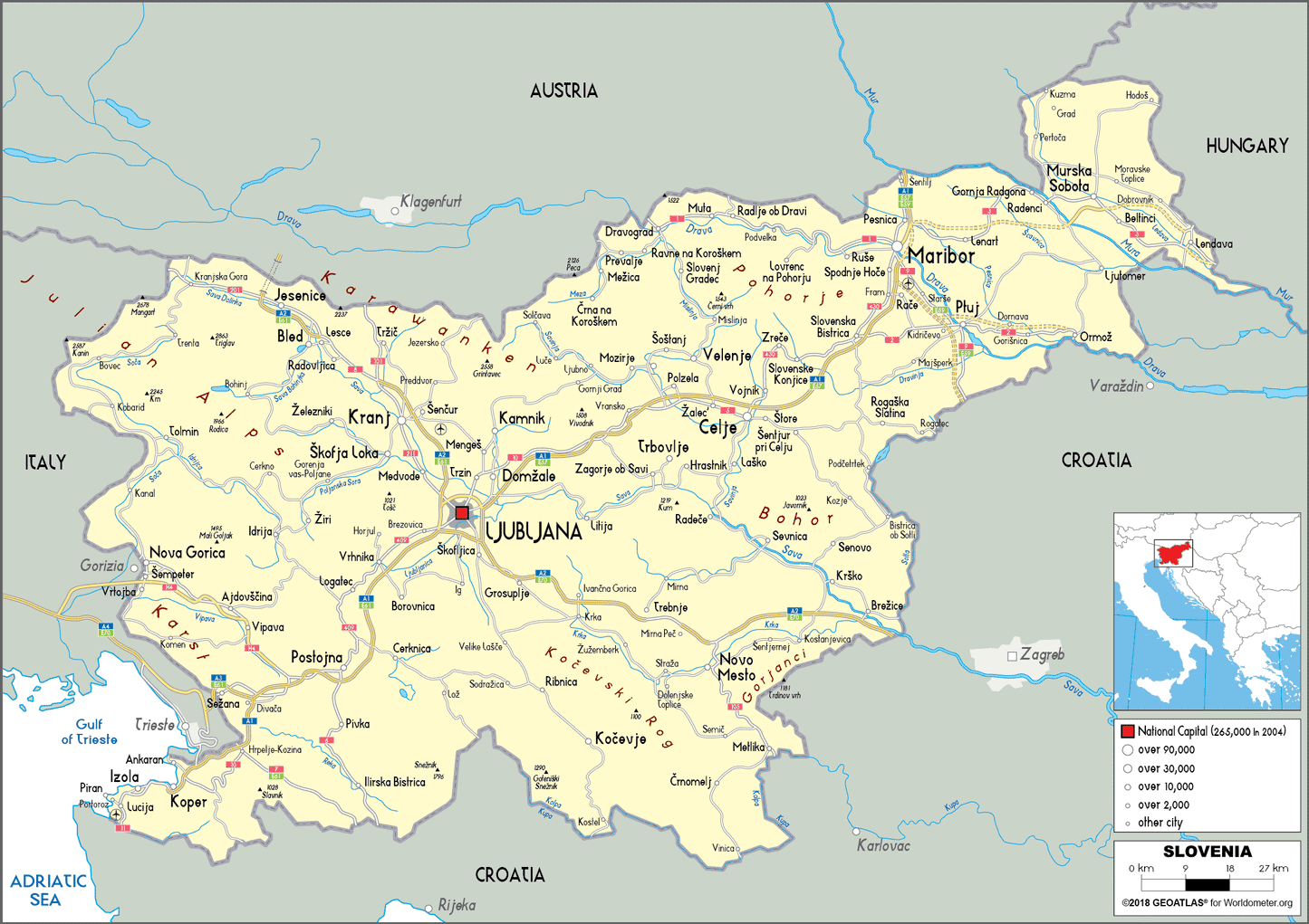 Overzicht regio's in Slovenië